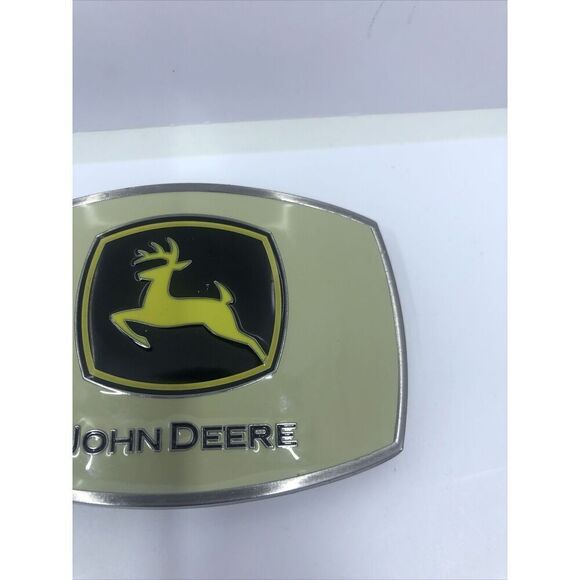 JOHN DEERE TAN CONSTRUCTION LOGO Belt Buckle, NEW Spe Cast RARE - Picture 3 of 12